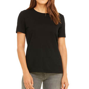 Camisetas de Mujer de Alta Calidad, 100% Algodón, Color Negro Liso, Diseño Personalizado, Tops de Verano para Mujer, Ideales para el Verano - Product Image 6
