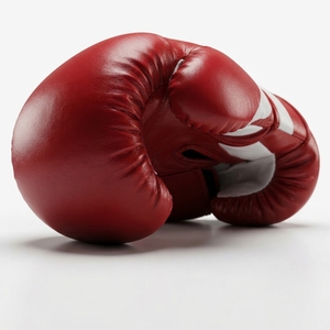 Gants d'entraînement de boxe en cuir rouge avec fermeture Velcro respirants pour adultes - Product Image 4