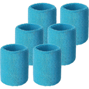 Wrist Sweatbands Sports Wristbands for Athletic <b>Men</b> and Women Soft Sweat Absorbing Cotton Terry Cloth Bands for Tennis - Product Image 6