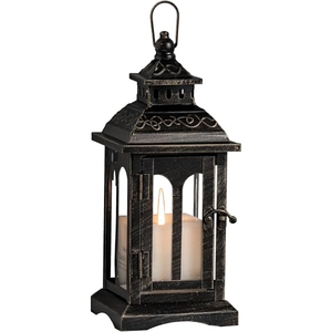 <b>Set</b> Of 2 Vintage Metal Candle <b>Lanterns</b> Antique Grey Hanging Iron & Glass Decorative Holder For Indoor Outdoor Home & Party Decor - Product Image 5