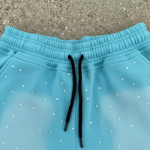 Shorts en toile délavée personnalisés pour hommes, 100 % coton, effet soleil, couleur unie, streetwear, cordon de serrage, taille haute, décontractés, été - Product Image 4