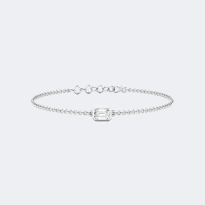 0.70CTW Emerald Bezel-<b>Set</b> Diamond Station Bracelet - Product Image 3