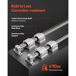 Kit Guida Lineare SFC25 2 Pezzi 1000mm (39.4 pollici) con 4 Blocchi di Scorrimento a Cuscinetto per CNC Fai da Te Incisione Mac Core - Product Image 3