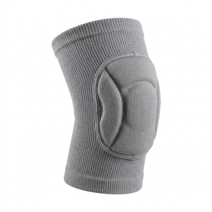 Genouillère tricotée avec protection antichoc pour le volley-ball, unisexe, à enfiler, toutes saisons, grise, genouillère de compression - Product Image 4