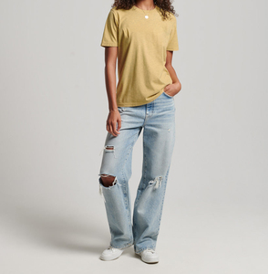 เสื้อยืดแขนสั้นผ้าเจอร์ซีย์คอตตอน 100% สีพื้น แห้งเร็ว สำหรับผู้หญิง - Product Image 1