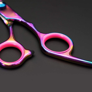 Tijeras de Peluquería Profesionales Rainbow, Multicolores, de Acero Inoxidable, para Cortar el Cabello, con Punta Rosa - Product Image 5