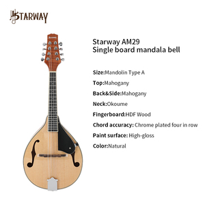 Starway Biểu Tượng Tùy Chỉnh Chất Lượng Cao Am29 Rắn Top 8-Chuỗi Handmade Chuyên Nghiệp Mandolin Nhạc Cụ Có Dây Cho Hiệu Suất - Product Image 4
