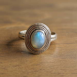 แหวนแฟชั่นดีไซน์เนอร์ 3.2 กรัม ประดับด้วยหินลาบราโดไรต์ - Product Image 3