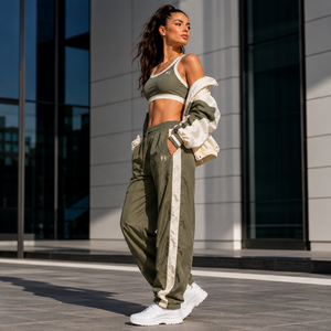 Pantalones de chándal de nailon para mujer con logo personalizado, cintura media, sublimados por transferencia térmica, OEM, pantalones de jogging personalizados, pantalones para hombre - Product Image 1
