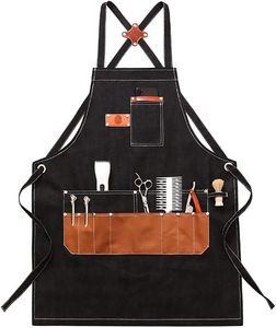 Delantal de Chef HARAZ de Alta Calidad, Blanco, Impermeable, de Manga Larga, con Cierre de Botones, Cuello y Cintura Ajustables, Múltiples Bolsillos - Product Image 5