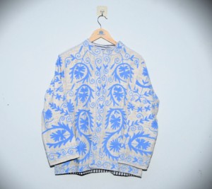 Veste bomber unisexe en coton 100% brodée à la main de luxe |   Broderie artisanale florale haut de gamme, respirante, automne/hiver - Product Image 6