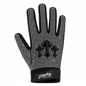 ถุงมืออเมริกันฟุตบอล Xorts Corporation ประดับด้วยคริสตัลวิบวับเต็มรูปแบบ ดีไซน์กากบาทกันลื่น พร้อมแถบตีนตุ๊กแก - Product Image 1