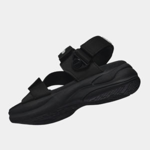 Sandalias Casuales de Punta Abierta con Diseño Giratorio, Agarre Mejorado y Estabilidad, Color Negro Completo - Product Image 1