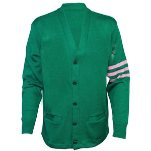 Pull vert polyvalent avec des matériaux de haute qualité Pulls de fraternité universitaire et collégial pour femmes Cardigans - Product Image 1
