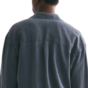 Camisa de mezcla de lino de corte holgado, transpirable y ligera, informal, con botones, para viajes de verano, fabricante OEM ODM personalizado - Product Image 4