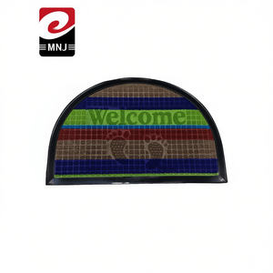 Tappeti Zerbino Moderni a Mezzo Cerchio Antiscivolo a Righe 40x60cm in Polipropilene Tuftato, Combinabili per Uso Domestico - Product Image 3