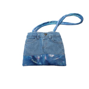 Bolso de mezclilla informal con estampado personalizado OEM/ODM para mujer con cierre de gancho y lazo, precio al por mayor de BD - Product Image 4