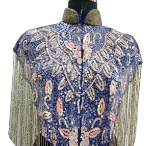 Chemisier long à franges perlées, brodé à la main, avec sequins, grande taille, pour soirée en boîte de nuit, costume de spectacle féminin, tenue de festival - Product Image 2