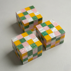 Pastel Checkered Resin Trinket Boxes Set Colorful <b>Mini</b> Decorative <b>Storage</b> Boxes for Jewelry Rings Earrings and Cute Vanity <b>box</b> - Product Image 1