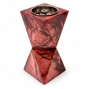 Brûleur d'encens artisanal en résine effet marbre rouge avec insert en acier inoxydable, support d'arôme décoratif moderne, vente en gros - Product Image 5