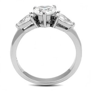 TK3138-High Polished Stainless Steel <b>Ring</b> with AAA Grade CZ Clear-Dishes & <b>Plates</b> - Product Image 3