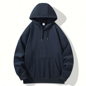 Wholesale 600gsm Cotton Polyester Oversized <b>Drop</b> Shoulder Heavyweight Blank Fleece High Quality Hoodies - Product Image 3
