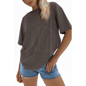 Camisetas de mujer al por mayor, de gran tamaño, holgadas, de algodón, de manga corta, informales, para uso diario y venta en línea - Product Image 4