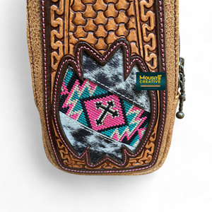 Mini bandolera de cuero, decoración de cuero con herramientas, bandolera cruzada, riñonera, riñonera OEM, bolso de pecho de cuero de grano superior - Product Image 4