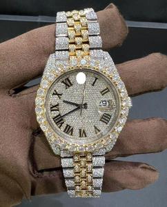 Montre en diamant Moissanite pour homme et femme, cadran en acier inoxydable, bracelet style hip-hop, montre en diamant Moissanite VVS - Product Image 5