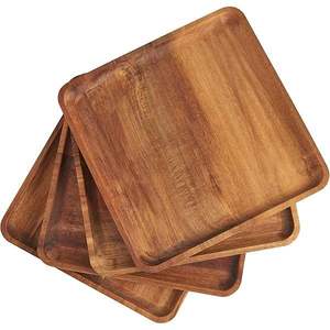 Durable and Eco-Friendly Carved Wooden Plate <b>Set</b> with Bowl Includes Engraving Technique for Table Decor - Product Image 2