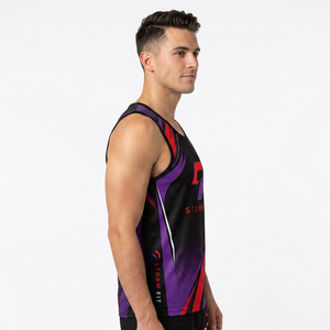 Débardeur sans manches pour homme Storm Fit, imprimé par transfert thermique, 100% polyester, séchage rapide, col rond, vêtements de sport, 180g non tissé - Product Image 4