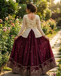 Último Modelo de Lehenga Choli para Mujer, Estilo Bollywood, con Bordado Intenso y Lentejuelas, Traje Lehenga Choli para Mujer - Product Image 6