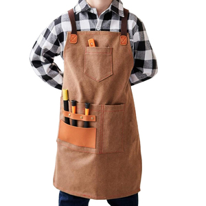 Tabliers unisexes simples à 2 poches, tablier de chef commercial, logo personnalisé, polyester/coton, usage hôtelier - Product Image 1