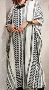 Vestido Kaftán Bohemio de Algodón para Mujer, Fabricante de Vestidos Túnica de Playa con Mangas Holgadas Tipo Murciélago - Product Image 3