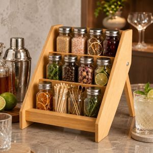 Organizador de especias de madera de 3 niveles para encimera de cocina - Product Image 3