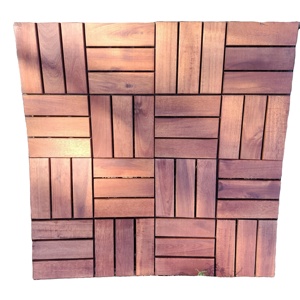 Composite bois-plastique d'acacia moderne 300*300mm carreaux de terrasse à emboîtement pour une utilisation intérieure/extérieure améliorer la décoration de jardin à la maison - Product Image 1