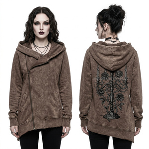 Sweat-shirt à capuche court personnalisé pour femme, motif graphique portrait 'Blood Tears', style streetwear, en molleton, fabrication OEM - Product Image 3