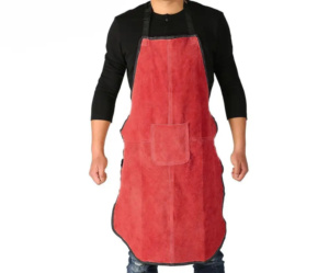 Golden Brown <b>Leather</b> Welder <b>Apron</b> Heavy Duty Work Industrial Use Fire Resistant Sleeveless Breathable Safety <b>Apron</b> for Welding - Product Image 3