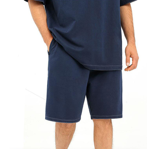 Pantalones Cortos Deportivos Casuales de Algodón Orgánico/Spandex de Alto Gramaje con Cordón Ajustable, Forro Polar Francés Transpirable y Ecológico al por Mayor - Product Image 3