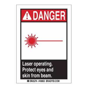 Panneau de sécurité laser Brady Danger pour les zones laser de laboratoire et industrielles - Product Image 3