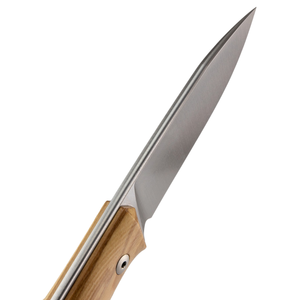 Cuchillos de Caza con Mango de Madera Natural Marrón Claro y Hoja Plateada, con Funda de Cuero Marrón para Camping, Senderismo y Actividades al Aire Libre - Product Image 4