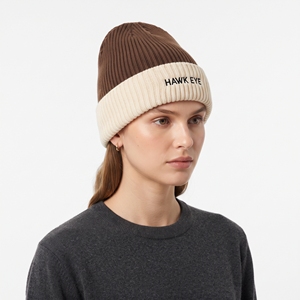 Bonnet tricoté personnalisé chaud unisexe à revers pour l'hiver, idéal pour les voyages, vente en gros - Product Image 6