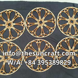 Formal Event Rattan <b>Table</b> <b>Mat</b> Hand-Made <b>Round</b> Placemat for Banquet <b>Table</b> Setting Professional Rental Decor - Product Image 3