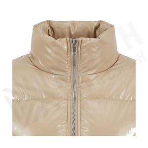 Hooded Quilted Waterproof <b>Bubble</b> Jacket Black Full Sleeve Winter Windproof Cotton Shell Knitted Fabric Polyester Filling Stand - Product Image 4
