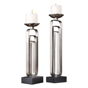 เชิงเทียนทรงกระบอกอะลูมิเนียมหล่อแบบราชวงศ์ ลายคลื่นโลหะ ทำด้วยมือ ชุบโลหะ ทนทาน ตกแต่งบ้านช่วงคริสต์มาส - Product Image 5