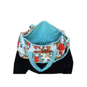 Bolsa de Viaje Acolchada de Algodón Hecha a Mano, Bolsa de Deporte de Lujo para Fin de Semana, Plegable, Ligera, con Cierre Seguro, Duradera, Multiusos - Product Image 6