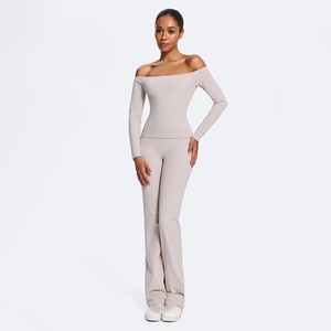 Ensemble de yoga 2 pièces imprimé en lyocell, séchage rapide, haute extensibilité : Crop top halter sans manches à quart de zip et short taille haute sans couture - Product Image 4