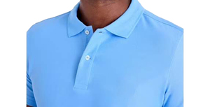 Men's Light <b>Blue</b> Short Sleeve <b>Polo</b> <b>Shirt</b> Regular Fit Solid Color Knitted Cotton Breathable Casual Style custom logo embroidered - Product Image 4
