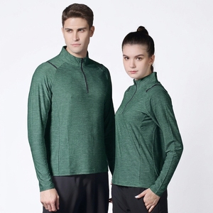 Camiseta Deportiva de Manga Larga con Media Cremallera, Tejida, Transpirable, Personalizable al por Mayor, Unisex, con Logotipo Personalizado - Product Image 4