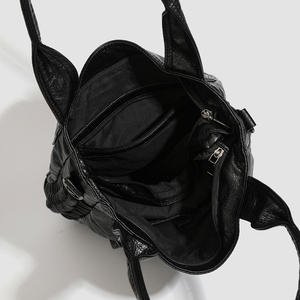 Sac fourre-tout vintage en cuir PU grande capacité personnalisé pour femme, sac à main multi-positions avec bandoulière pour le travail et les trajets quotidiens - Product Image 6